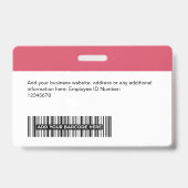 Aangepaste Werknemer - Foto, Bar Code, Logo, Naam Badge (Achterkant)