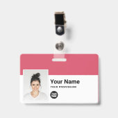 Aangepaste Werknemer - Foto, Bar Code, Logo, Naam Badge (Voorzijde met clip)
