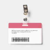 Aangepaste Werknemer - Foto, Bar Code, Logo, Naam Badge (Achterkant met clip)