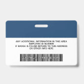 Aangepaste Werknemer - Foto, Bar Code, Logo, Naam Badge (Achterkant)