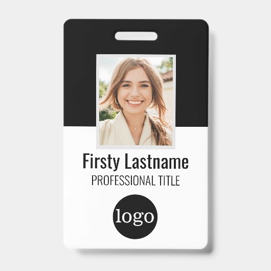 Aangepaste Werknemer - Foto, Bar Code, Logo, Naam  Badge (Voorzijde)