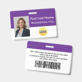 Aangepaste Werknemer - Foto, Bar Code, Logo, Naam  Badge (Voor- en achterkant)