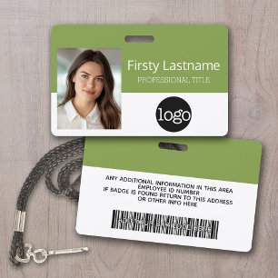 Aangepaste Werknemer - Foto, Bar Code, Logo, Naam Badge