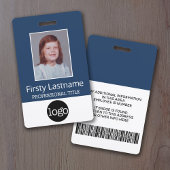 Aangepaste Werknemer - Foto, Bar Code, Logo, Naam Badge