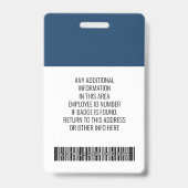 Aangepaste Werknemer - Foto, Bar Code, Logo, Naam Badge (Achterkant)