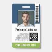 Aangepaste Werknemer - Foto, Bar Code, Logo, Naam Badge (Voorzijde)