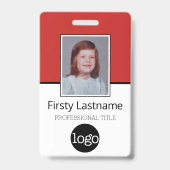 Aangepaste Werknemer - Foto, Bar Code, Logo, Naam Badge (Voorzijde)