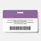 Aangepaste Werknemer - Foto, Bar Code, Logo, Naam Badge (Achterkant)