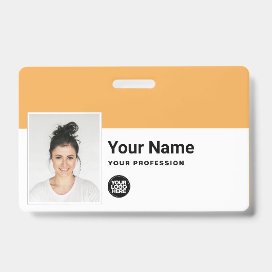 Aangepaste Werknemer - Foto, Bar Code, Logo, Naam Badge (Voorzijde)
