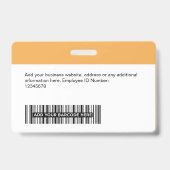 Aangepaste Werknemer - Foto, Bar Code, Logo, Naam Badge (Achterkant)