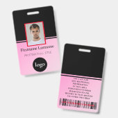 Aangepaste Werknemer - Foto, Bar Code, Logo, Naamb Badge (Voor- en achterkant)