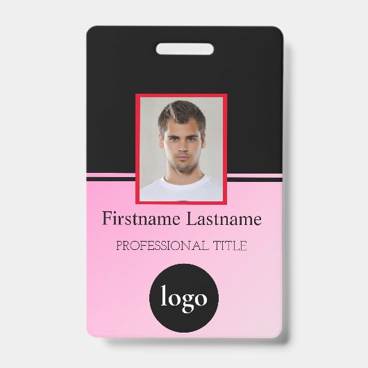 Aangepaste Werknemer - Foto, Bar Code, Logo, Naamb Badge (Voorzijde)