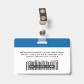 Aangepaste Werknemer | Foto Bar of Qr Code Logo Na Badge (Achterkant met clip)