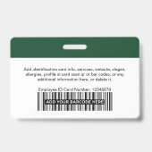 Aangepaste Werknemer | Foto Bar of Qr Code Logo Na Badge (Achterkant)