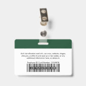 Aangepaste Werknemer | Foto Bar of Qr Code Logo Na Badge (Achterkant met clip)