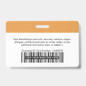Aangepaste Werknemer | Foto Bar of Qr Code Logo Na Badge (Achterkant)