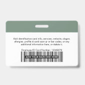 Aangepaste Werknemer | Foto Bar of Qr Code Logo Na Badge (Achterkant)
