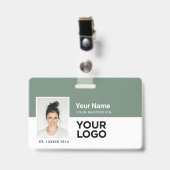 Aangepaste Werknemer | Foto Bar of Qr Code Logo Na Badge (Voorzijde met clip)