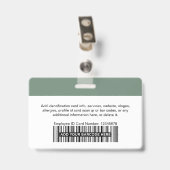 Aangepaste Werknemer | Foto Bar of Qr Code Logo Na Badge (Achterkant met clip)