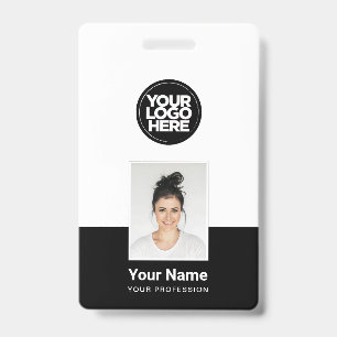 Aangepaste Werknemer - Foto, BarCode, Groot Logo, Badge