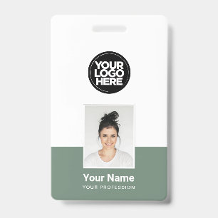 Aangepaste Werknemer - Foto, BarCode, Groot Logo, Badge