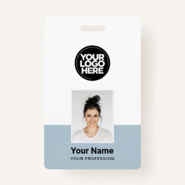 Aangepaste werknemer - Foto, BarCode, Grote Logo,  Badge