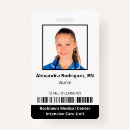 Aangepaste werknemer Foto Barcode Hospital ID Badge