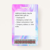Aangepaste werknemer foto, barcode, Logo, holograf Badge (Achterkant)