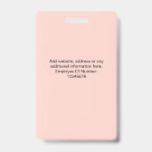 Aangepaste werknemer foto bedrijf beveiligings-ID  Badge (Achterkant)