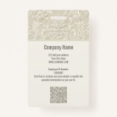 Aangepaste werknemer foto bedrijf QR Code Classic Badge (Achterkant)