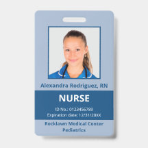 Aangepaste werknemer Foto Blue Medical ID