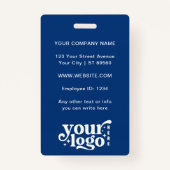 Aangepaste werknemer Foto Company Logo Modern Name Badge (Achterkant)