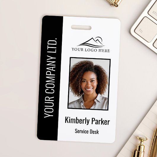 Aangepaste werknemer Foto Company Logo Modern Name Badge