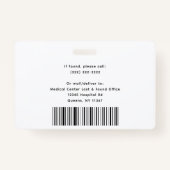 Aangepaste werknemer Foto Company Logo Modern Name Badge (Achterkant)