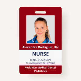 Aangepaste werknemer Foto donkerrood - ID Badge