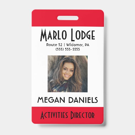 Aangepaste werknemer Foto-ID-badge Badge (Voorzijde)