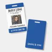 Aangepaste werknemer Foto-ID-badge - Blauw Badge (Voor- en achterkant)