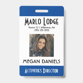 Aangepaste werknemer Foto-ID-badge - Blauw Badge