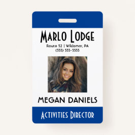Aangepaste werknemer Foto-ID-badge - Blauw Badge