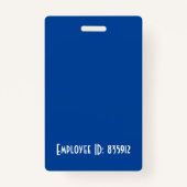 Aangepaste werknemer Foto-ID-badge - Blauw Badge (Achterkant)