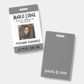 Aangepaste werknemer Foto-ID-badge - Grijs Badge (Voor- en achterkant)