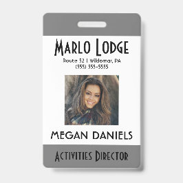 Aangepaste werknemer Foto-ID-badge - Grijs Badge