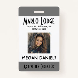 Aangepaste werknemer Foto-ID-badge - Grijs Badge