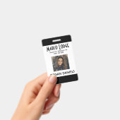 Aangepaste werknemer Foto-ID-badge - zwart Badge (Handheld)