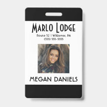 Aangepaste werknemer Foto-ID-badge - zwart