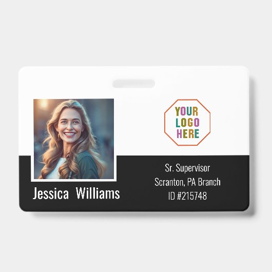 Aangepaste werknemer foto-id bedrijf badge (Voorzijde)