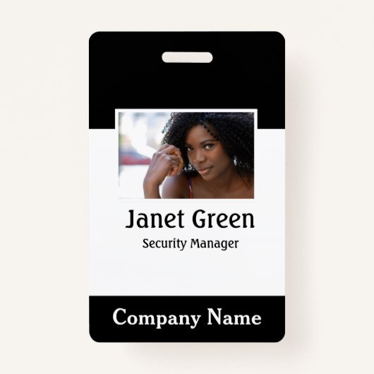 Aangepaste werknemer Foto ID Company Security Badge (Voorkant)