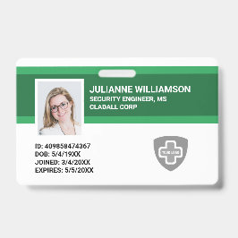 Aangepaste werknemer Foto-ID, streepjescode en Log Badge