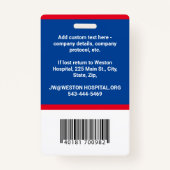 Aangepaste werknemer Foto-ID, streepjescode en Log Badge (Achterkant)