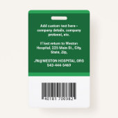 Aangepaste werknemer Foto-ID, streepjescode en Log Badge (Achterkant)